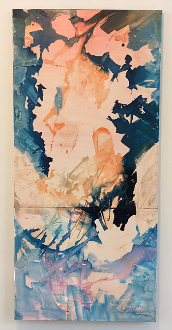 Leda Regained   60x30 inches, mixed media on canvas, 2018, $2,550